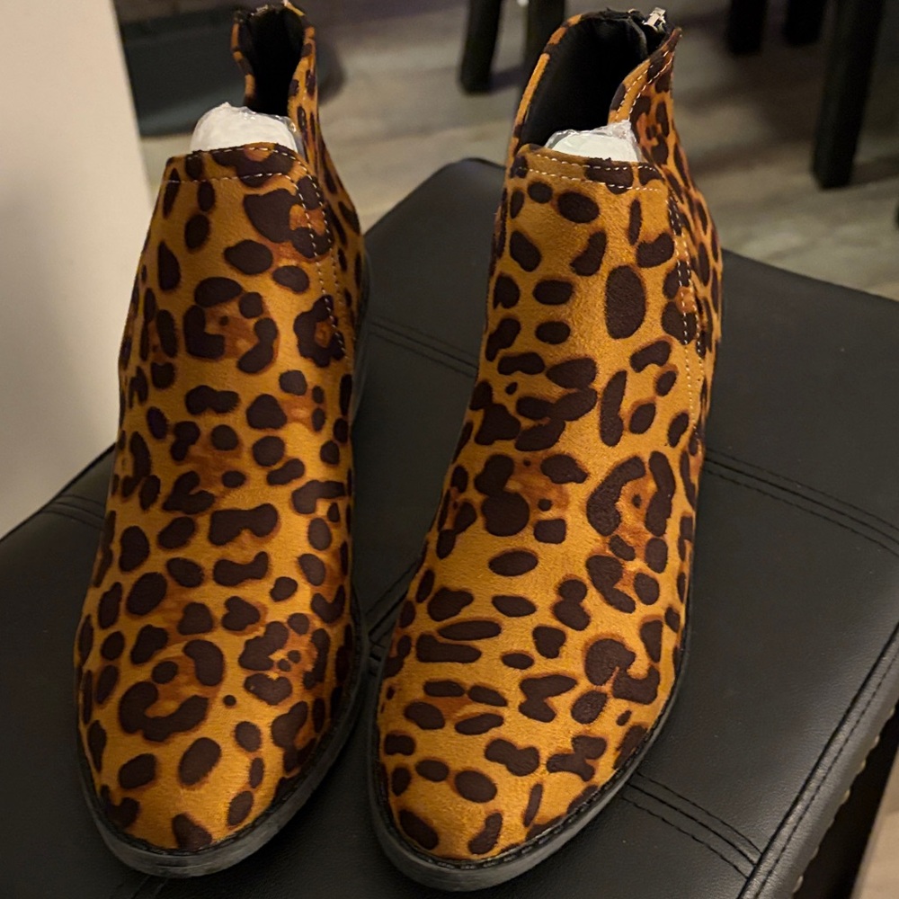 Leopard Print Ankle Boots